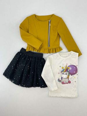 Triple set with skirt code 21006 jacket-blouse-skirt