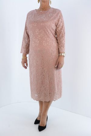 Φόρεμα δαντέλα με τρουακάρ μανίκι κωδ. 2243