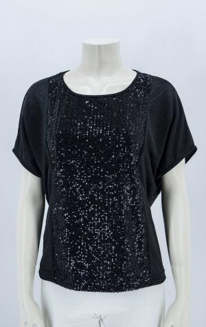 Metallic blouse with short sleeve and short sleeve code 2138