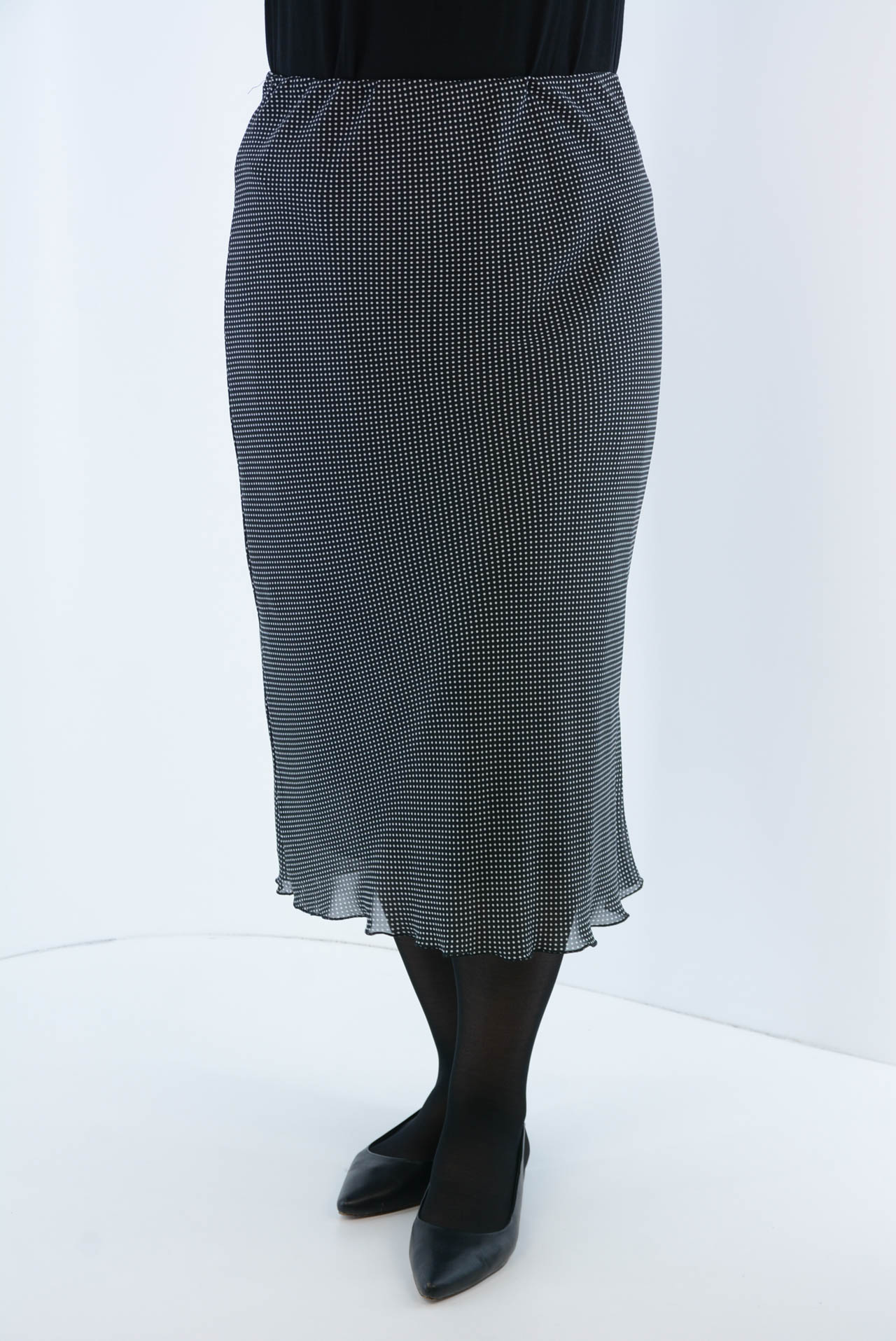 Polka-dot georgette skirt code F9085REG-1