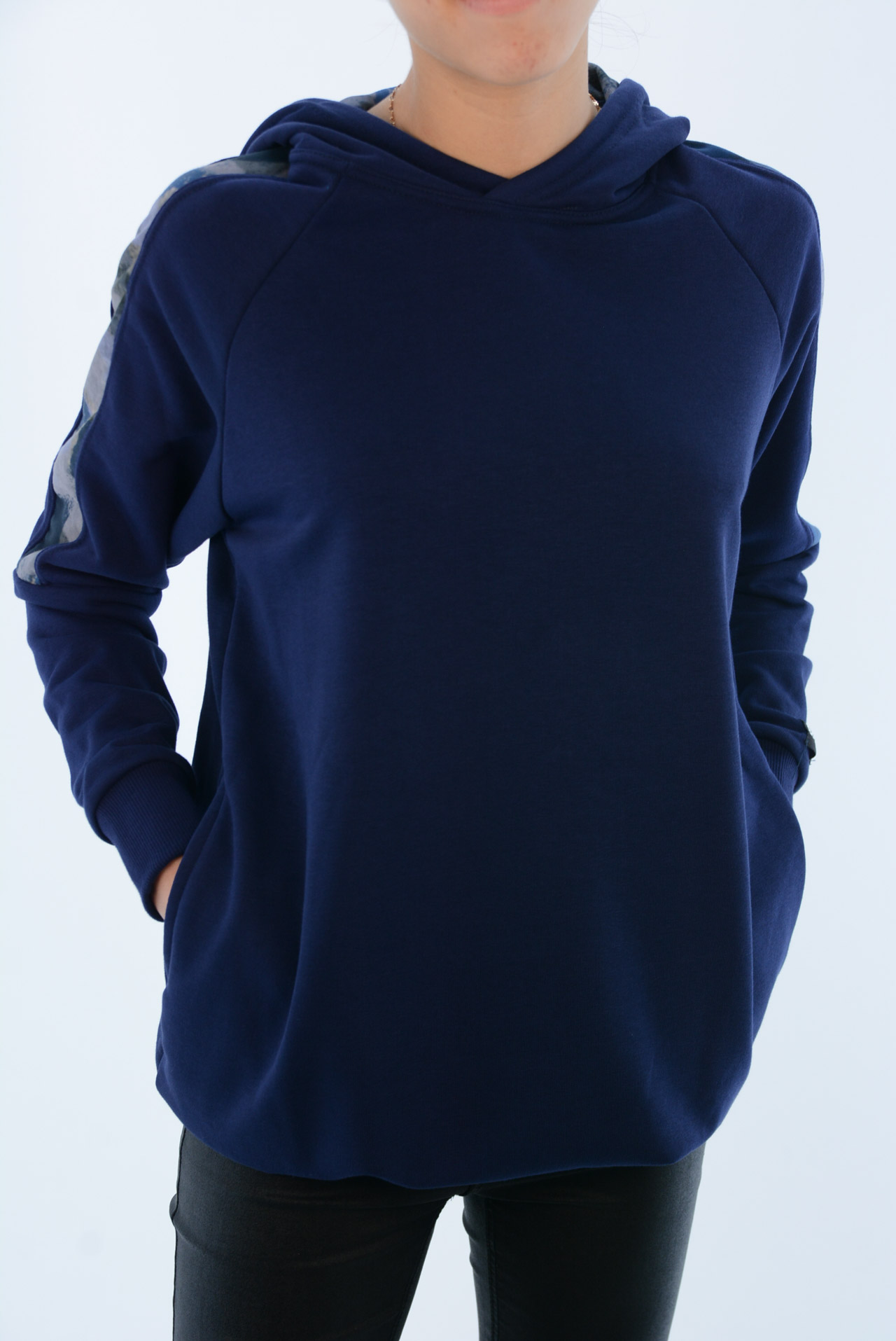 Μπλουζοφόρεμα φούτερ γυναικείο κωδ. BM1176 μπροστινή όψη μπλε