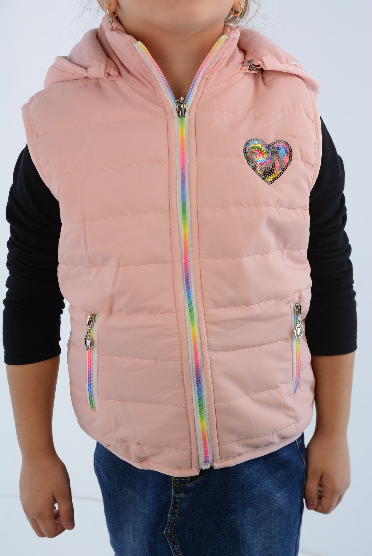 Sleeveless jacket girl code AH82065 front side