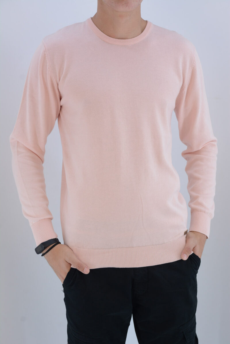 Blouse male knitted code FR-901 pink front