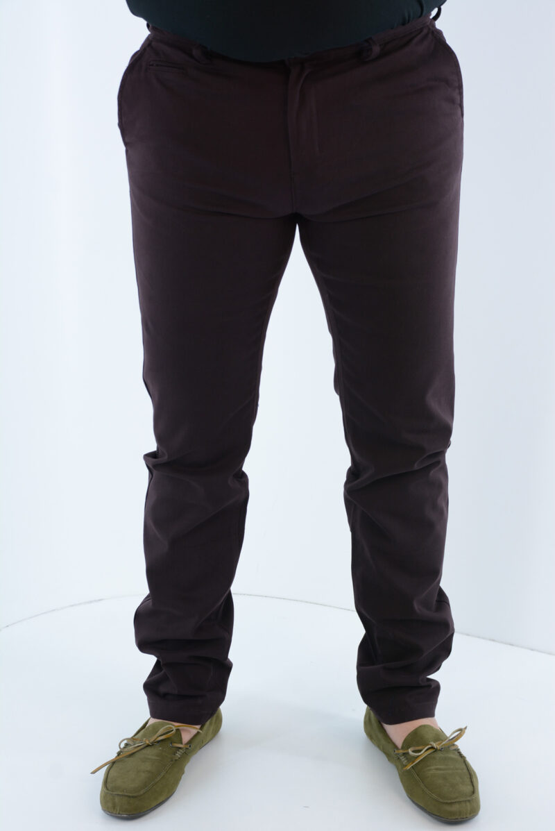 Fabric trousers monochrome code GD-300 burgundy front
