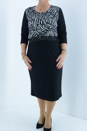 Printed dress with belt code 38486