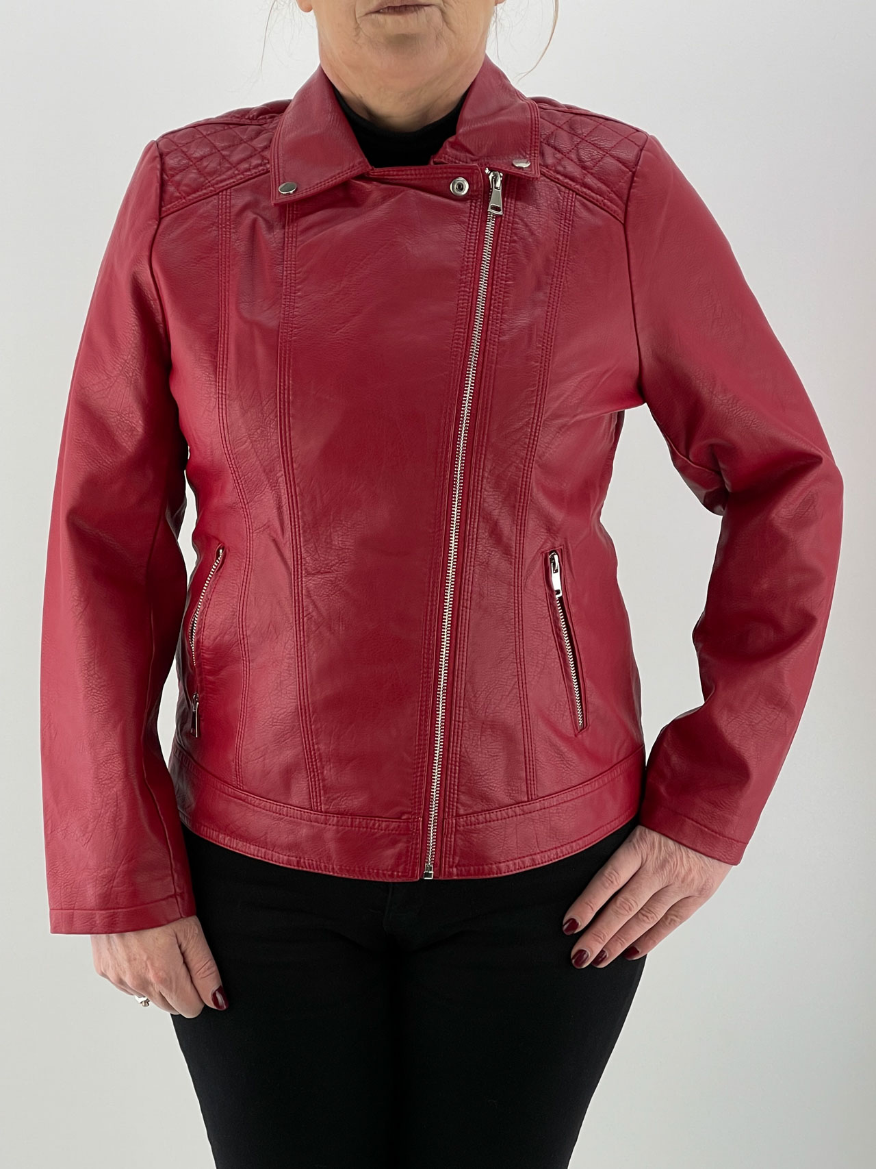Leatherette jacket female code PL1885 front view