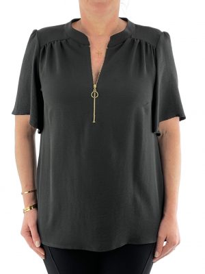 Blouse with asymmetrical jersey code 433754