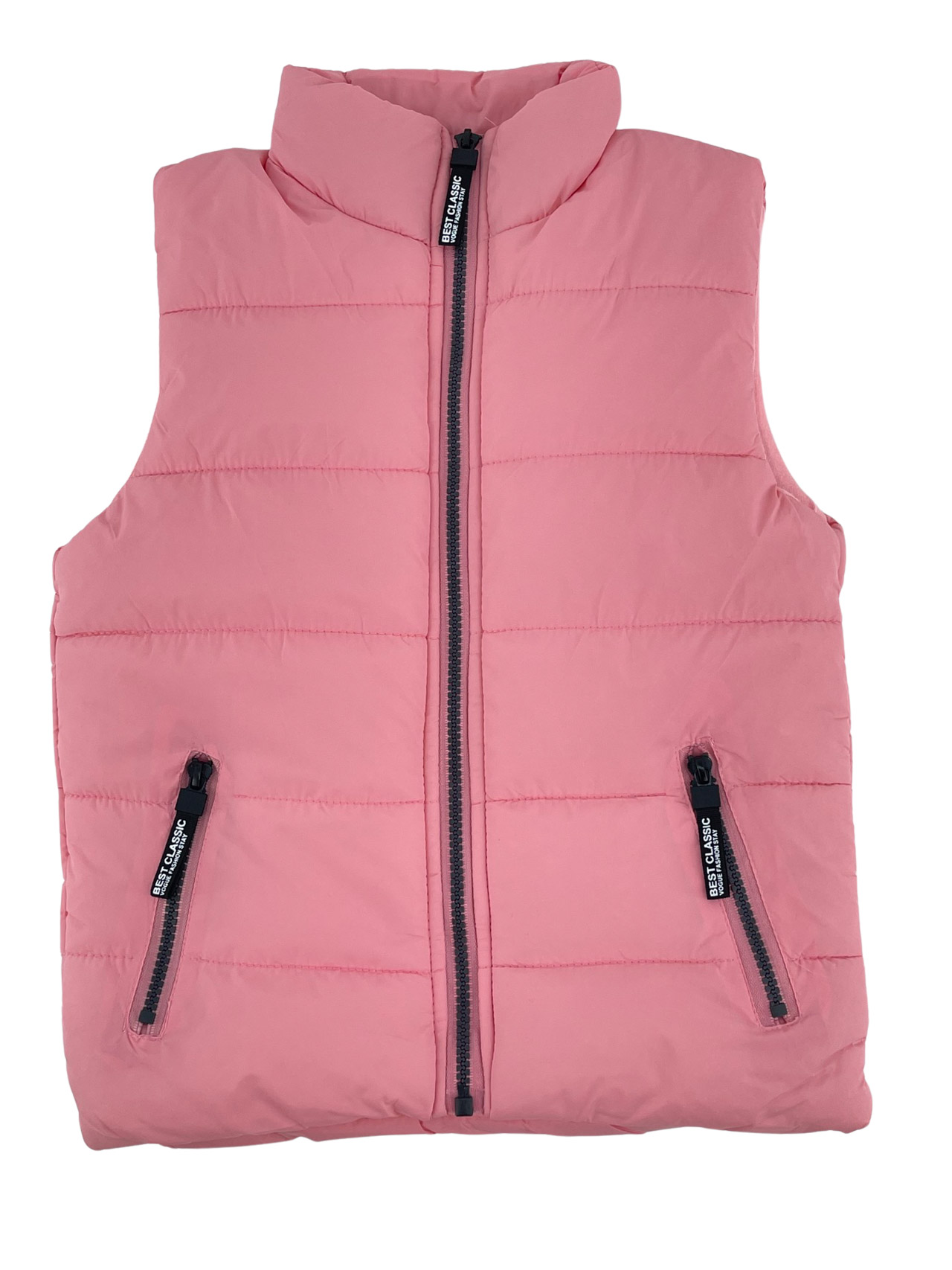 Sleeveless jacket girl code BF5040 front pink