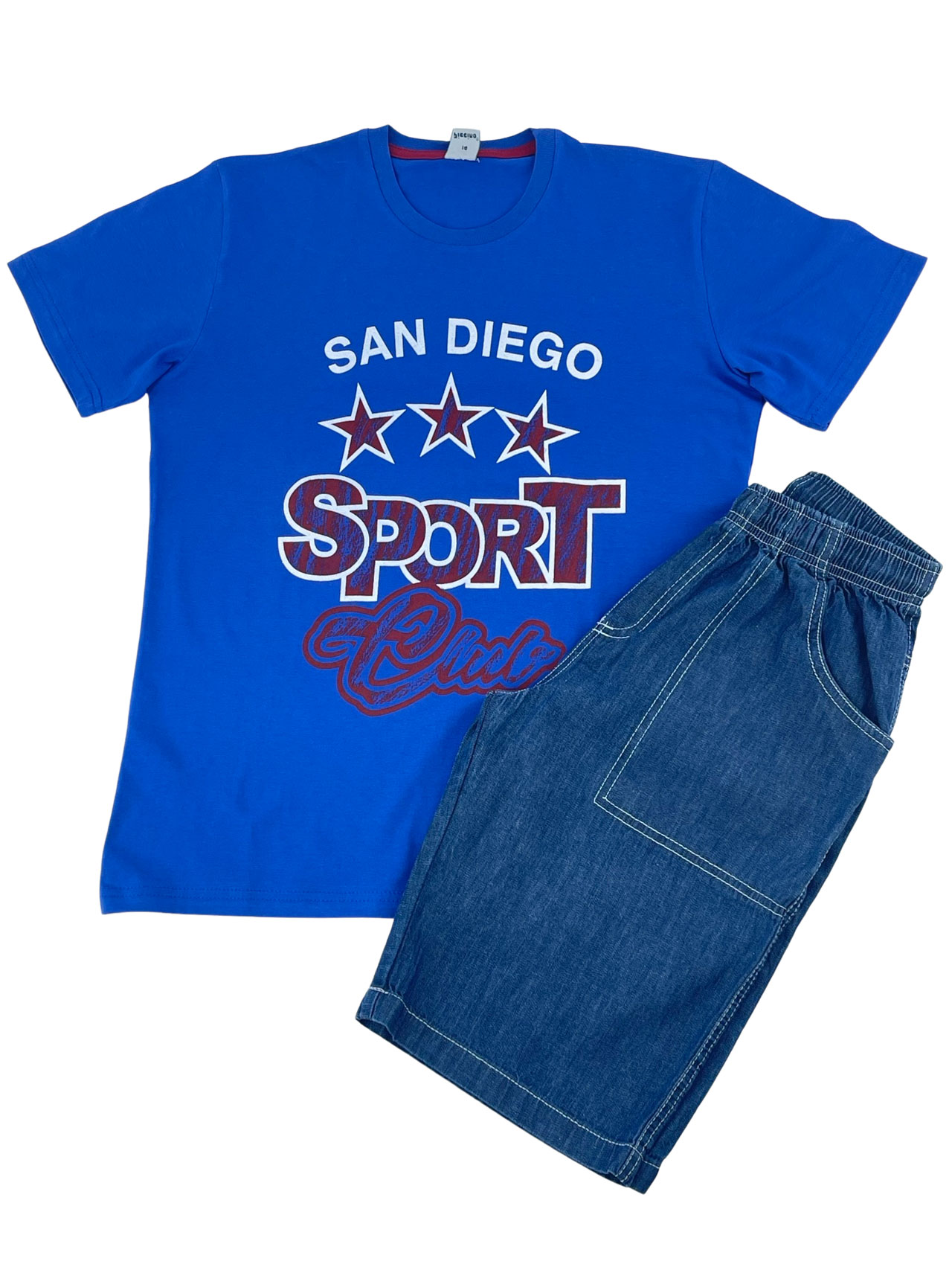 Set boy's blouse-shorts-jeans set code 118040