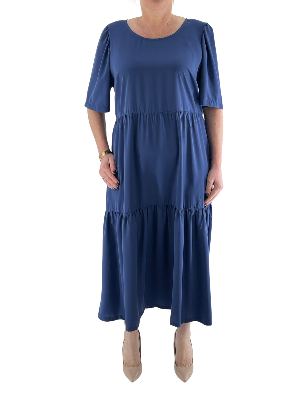 Monochrome dress with ruffles 41022