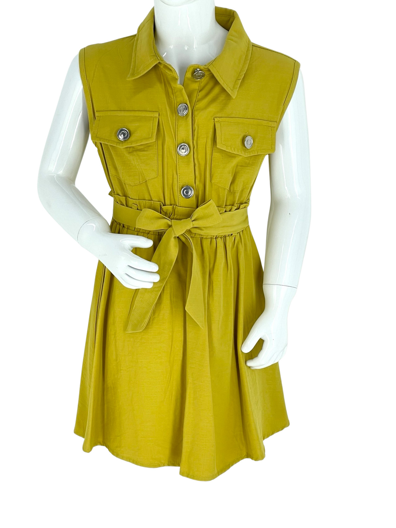 Φόρεμα κορίτσι αμάνικο με γιακά κωδ. Q5025