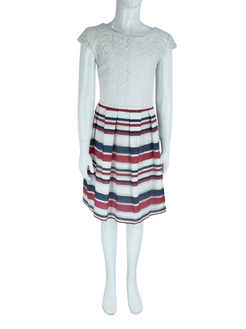 Φόρεμα κορίτσι μπροντερί με ζορζέτα κωδ. S173180 μπροστινή όψη