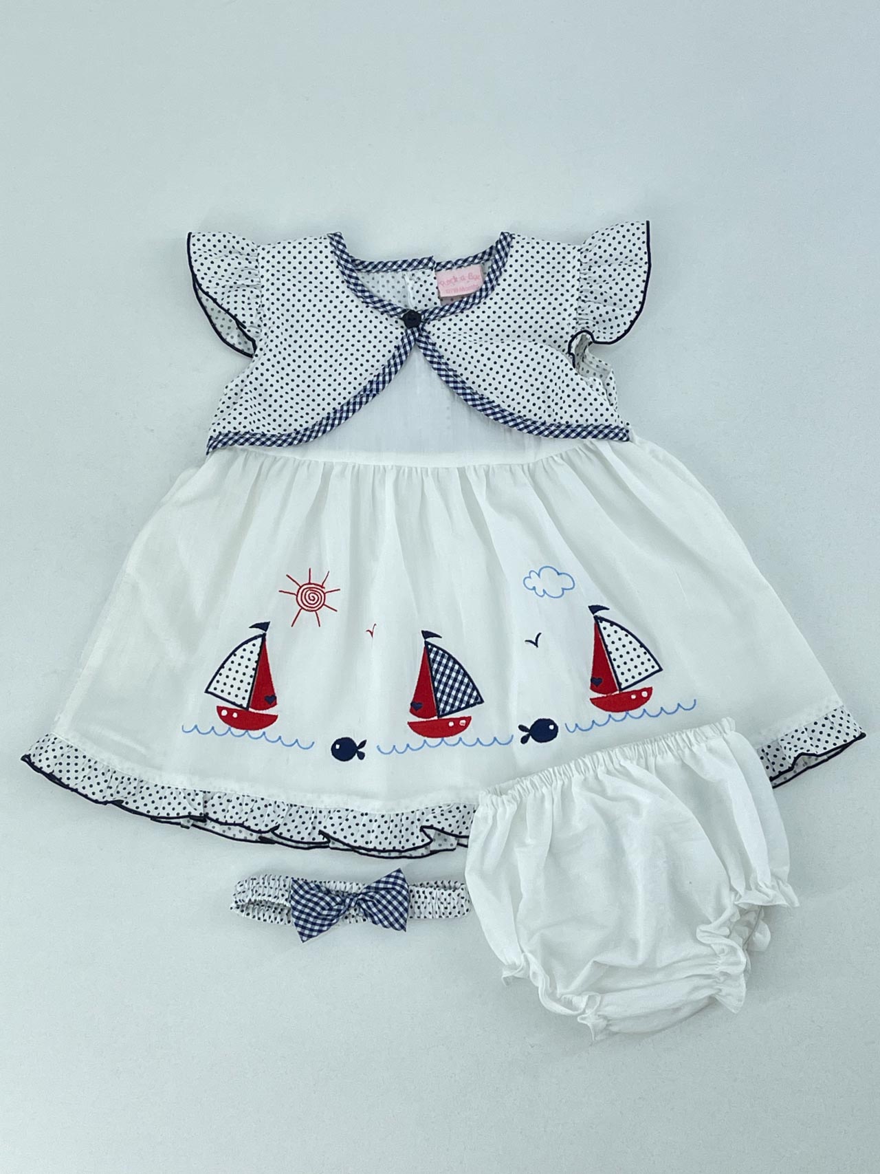 Baby dress with ribbon code SR169151 front view set