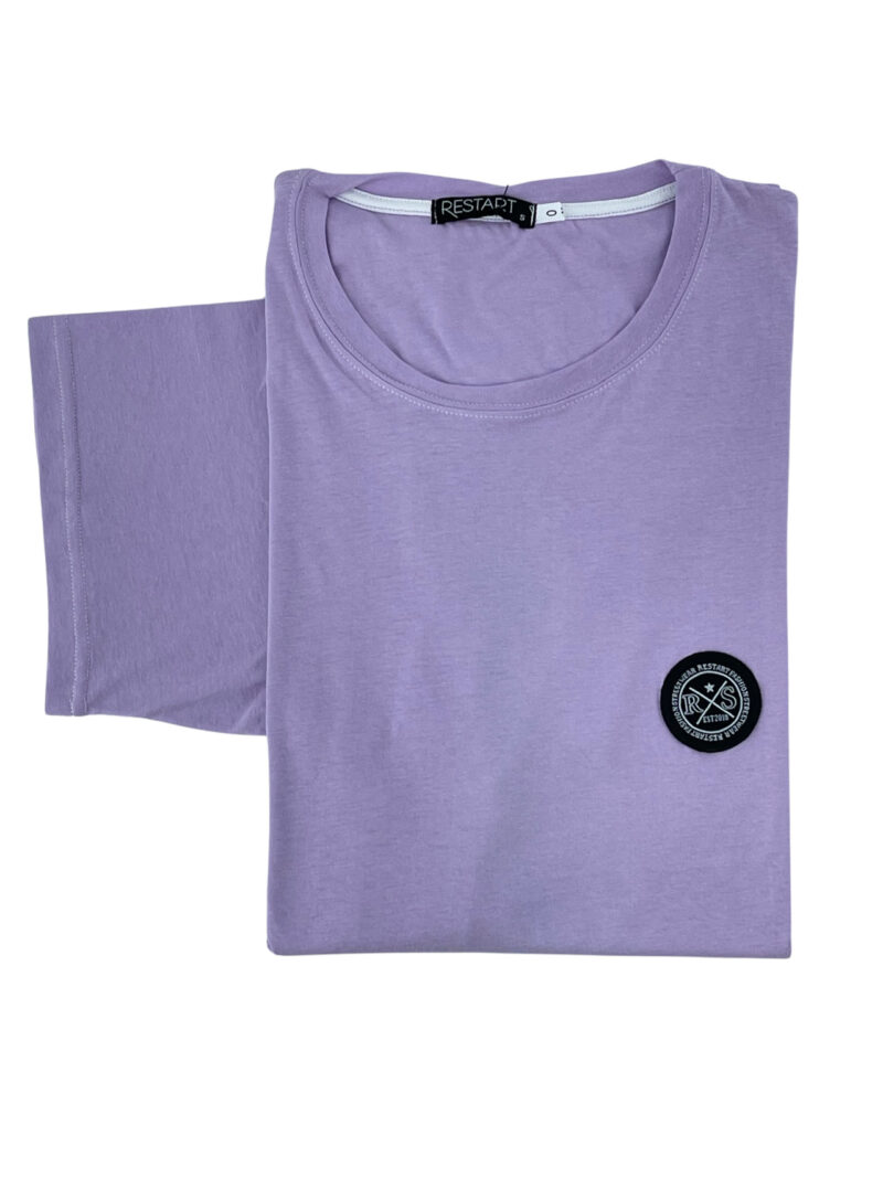 Μπλούζα ανδρική με κοντό μανίκι κωδ. 2066 μπροστινή όψη λιλά