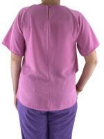 Μπλούζα γυναικεία με φιόγκο μονόχρωμη κωδ. V4743 πίσω όψη ροζ