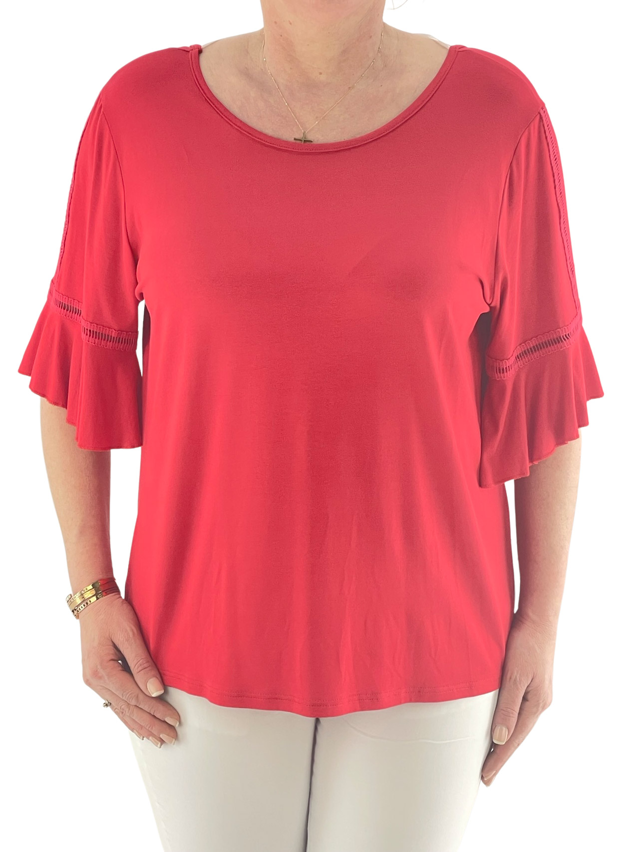 Women's blouse with ruffle sleeves code 123041