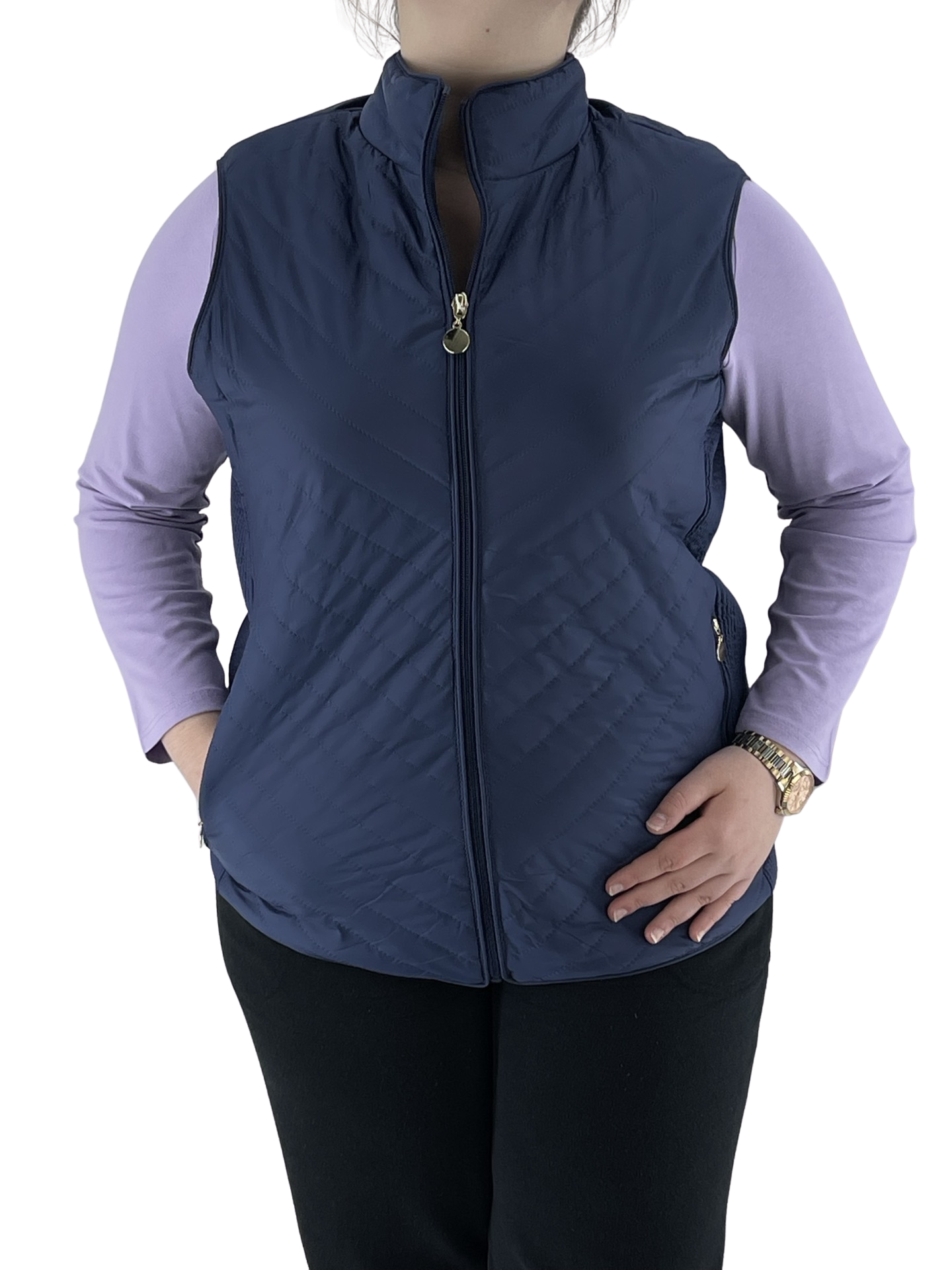 Women's sleeveless jacket with elastic band code A2110