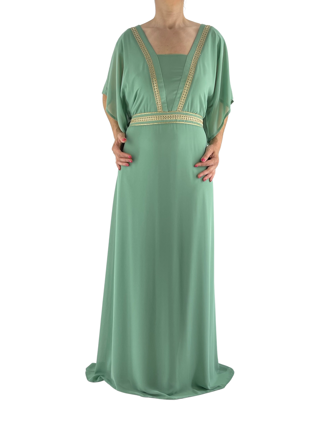 Maxi dress with gold braid code 9399