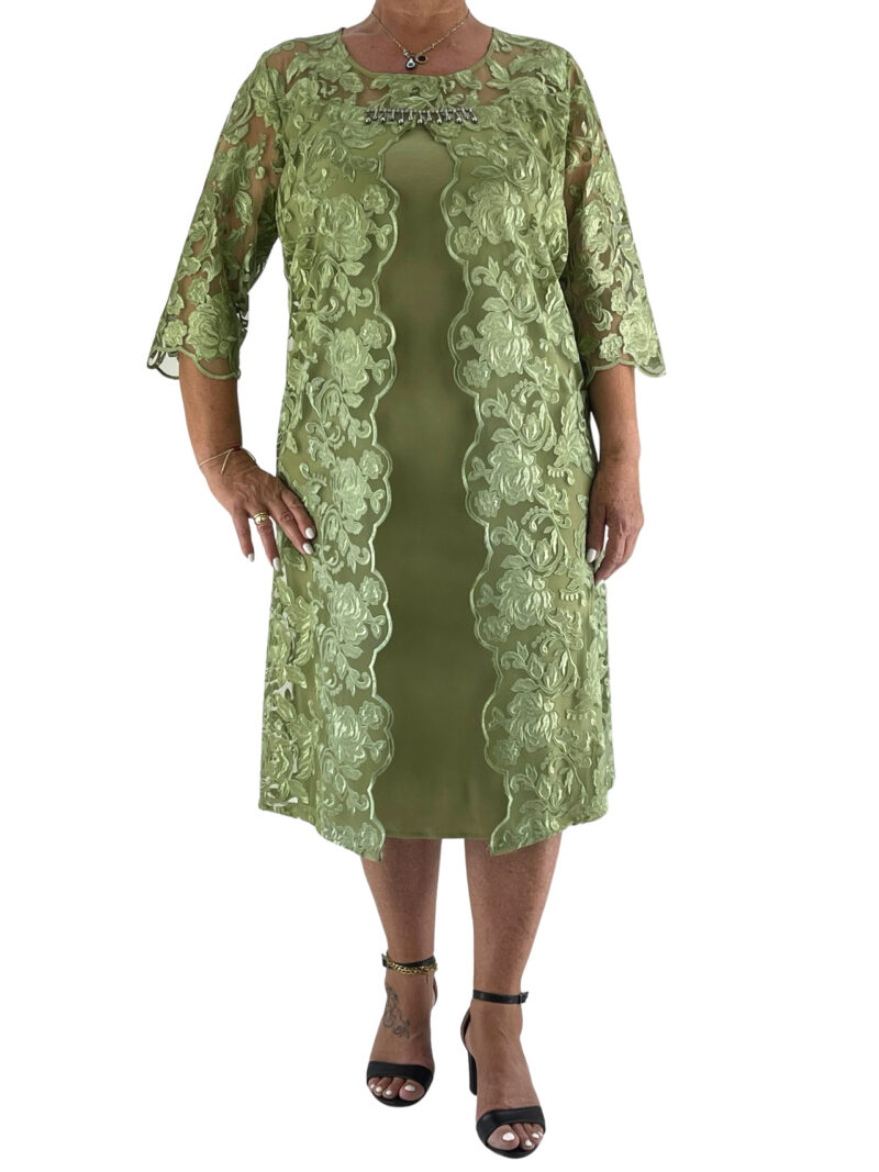 Φόρεμα με τουνίκ δαντέλα κωδ. 14676104 μπροστινή όψη