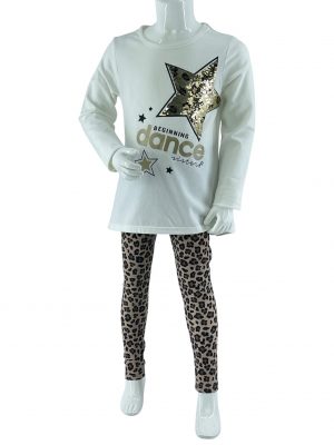 Girl set with hood and sequin code LF1652