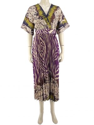 Printed cropped dress with belt code 45505