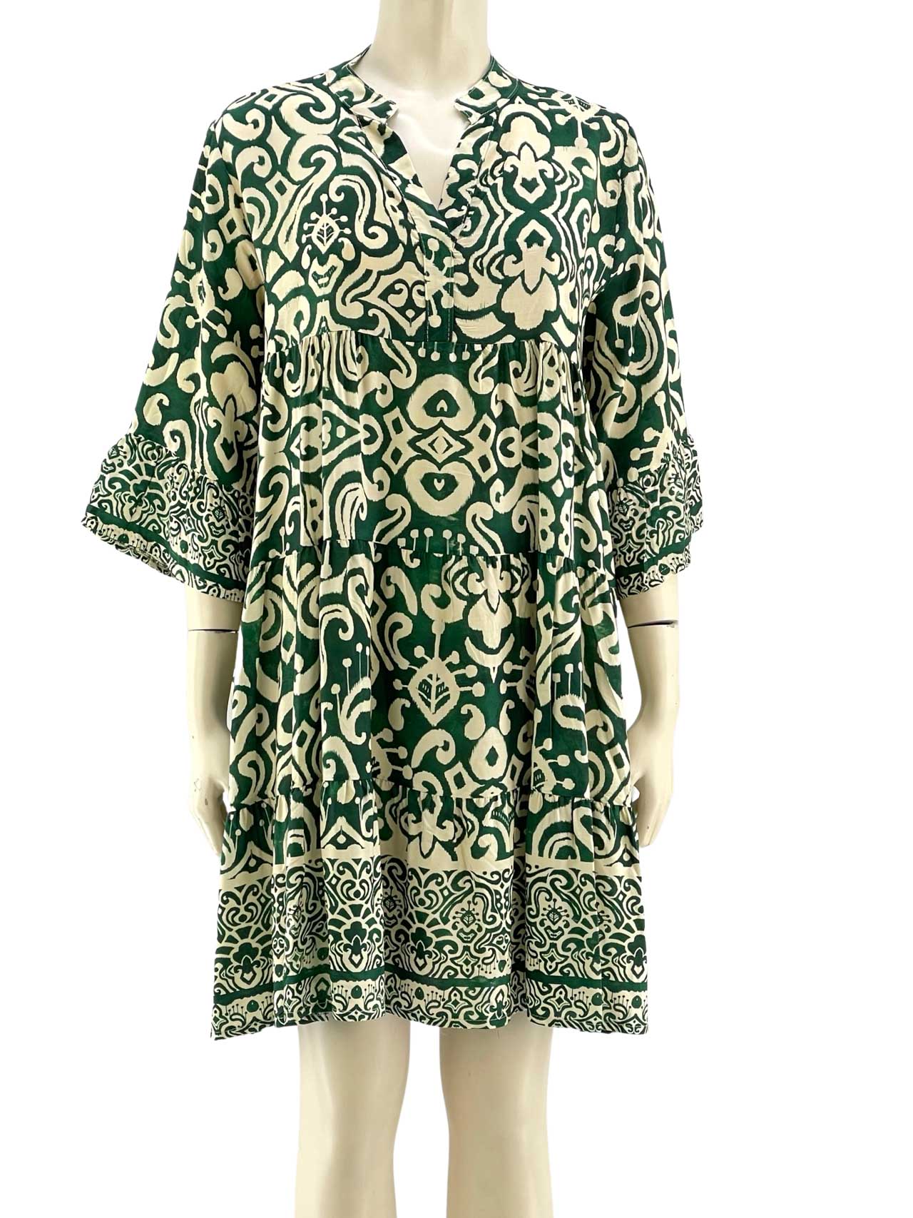 Φόρεμα με μοτίβο και σούρες κωδ. 9451