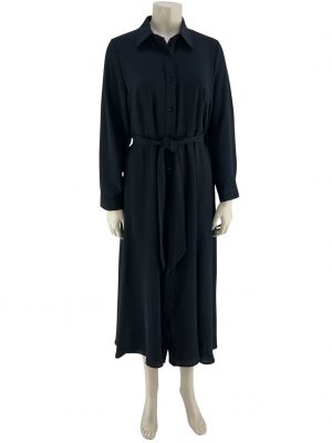 Φόρεμα σεμιζιέ μονόχρωμο με ζώνη κωδ. 22179