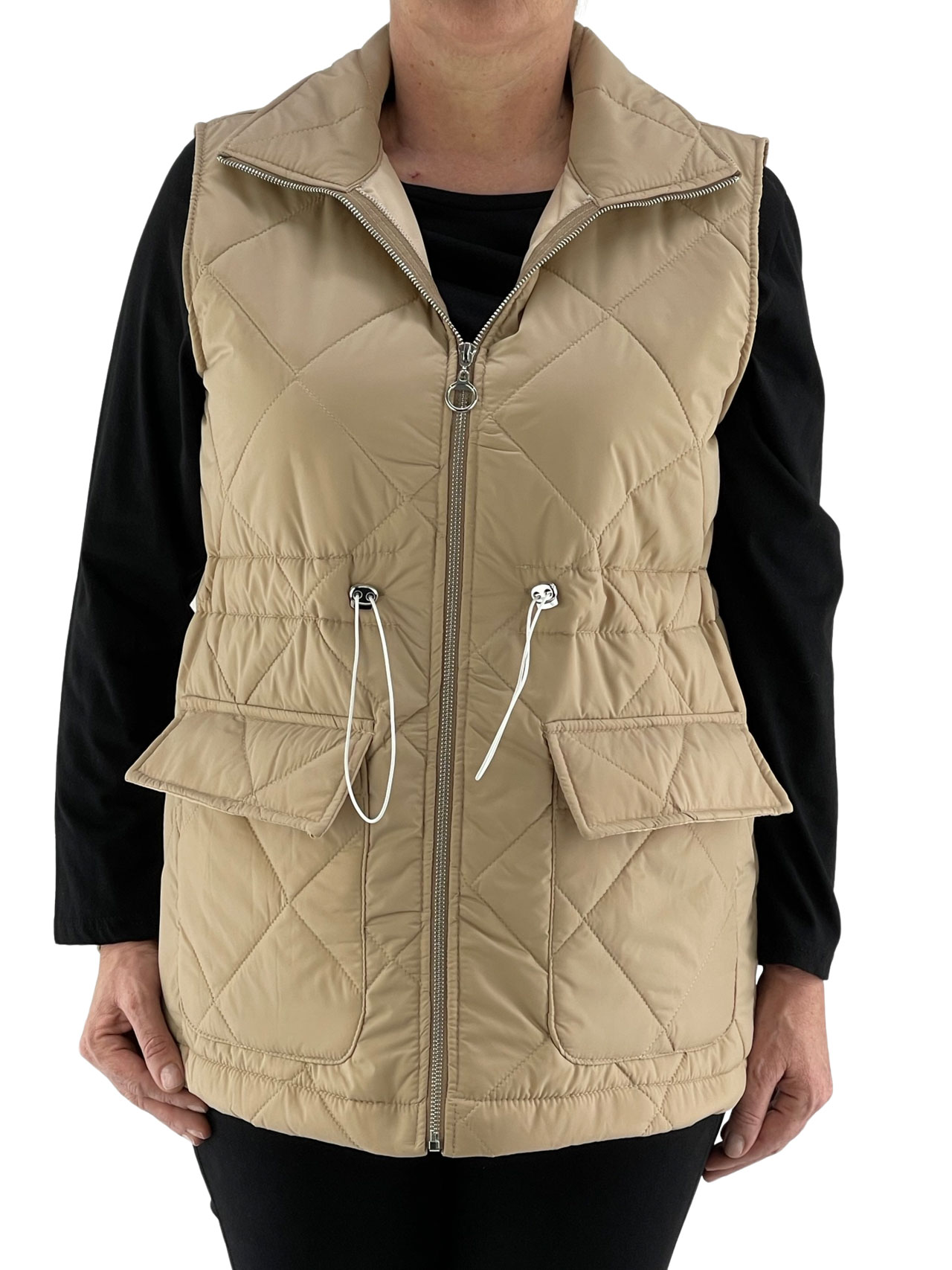 Sleeveless jacket female with front pockets code 20065