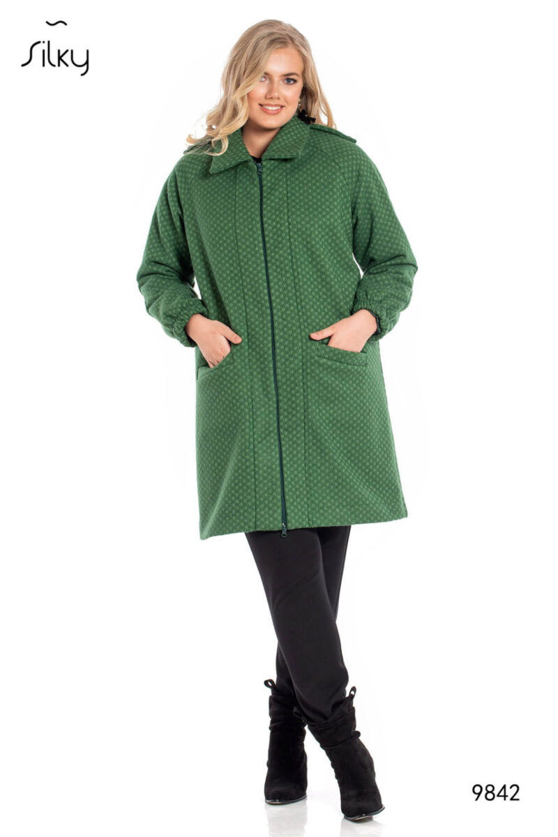 Παλτό γυναικείο με φερμουάρ κωδ. 9842 μπροστινή όψη