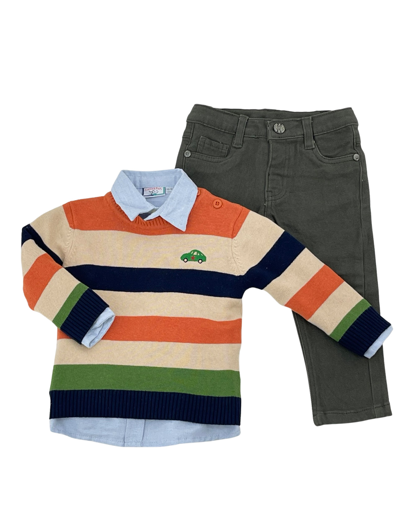 Baby boy's triple set with sweater code SNO529