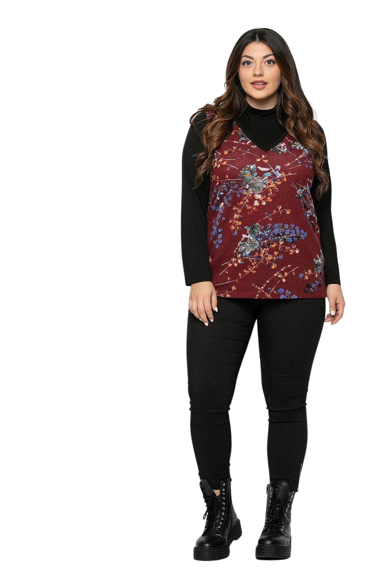 Women's blouse with printed knit code 4237051
