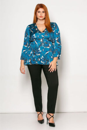 Satin blouse with V print code 46139262