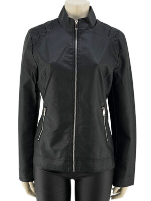 Women's leatherette jacket with a middle part code GP79