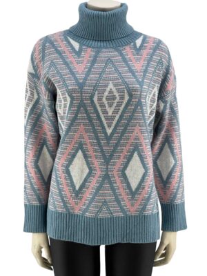 Women's turtleneck sweater in print code G6194
