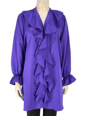 Satin oversize blouse with tie neck code S10009