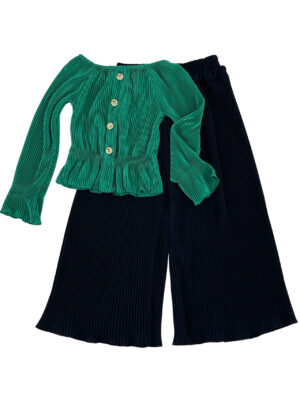 Girl's blouse-pantlet set pleated code 23985564