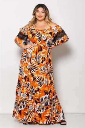 Printed dress with tie at the neck code 457997