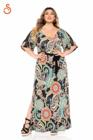 Printed maxi dress with print on the back code 2500