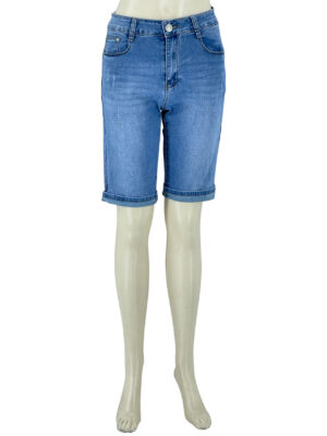 Bermuda shorts with faded jeans with wear code A6378