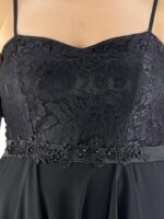 Φόρεμα αμπιγιέ κοντό με δαντέλα κωδ. 16375 μπούστο- μαύρο