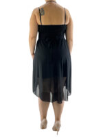 Φόρεμα αμπιγιέ κοντό με δαντέλα κωδ. 16375 πίσω όψη- μαύρο