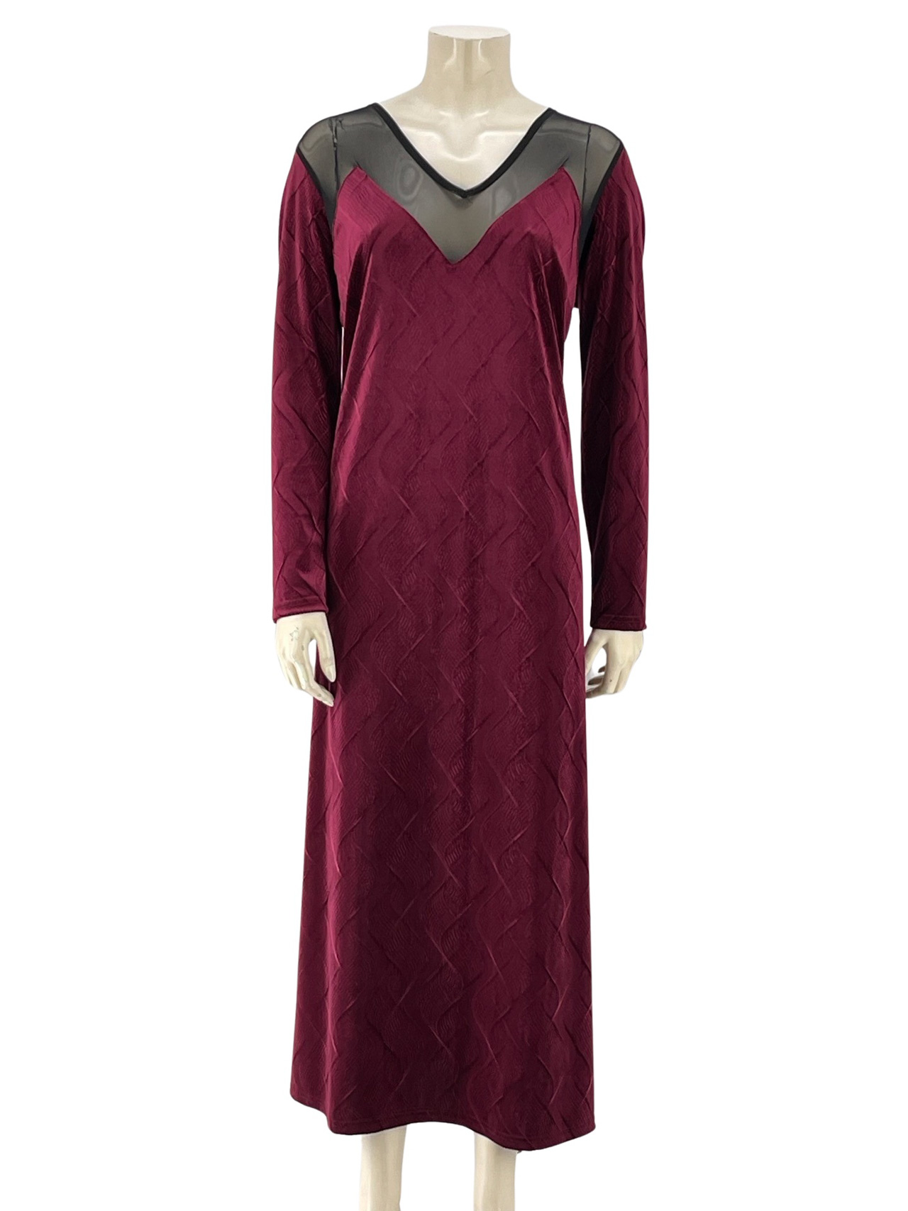 Φόρεμα βελούδο maxi με διαφάνεια κωδ. 92874 μπροστινή όψη