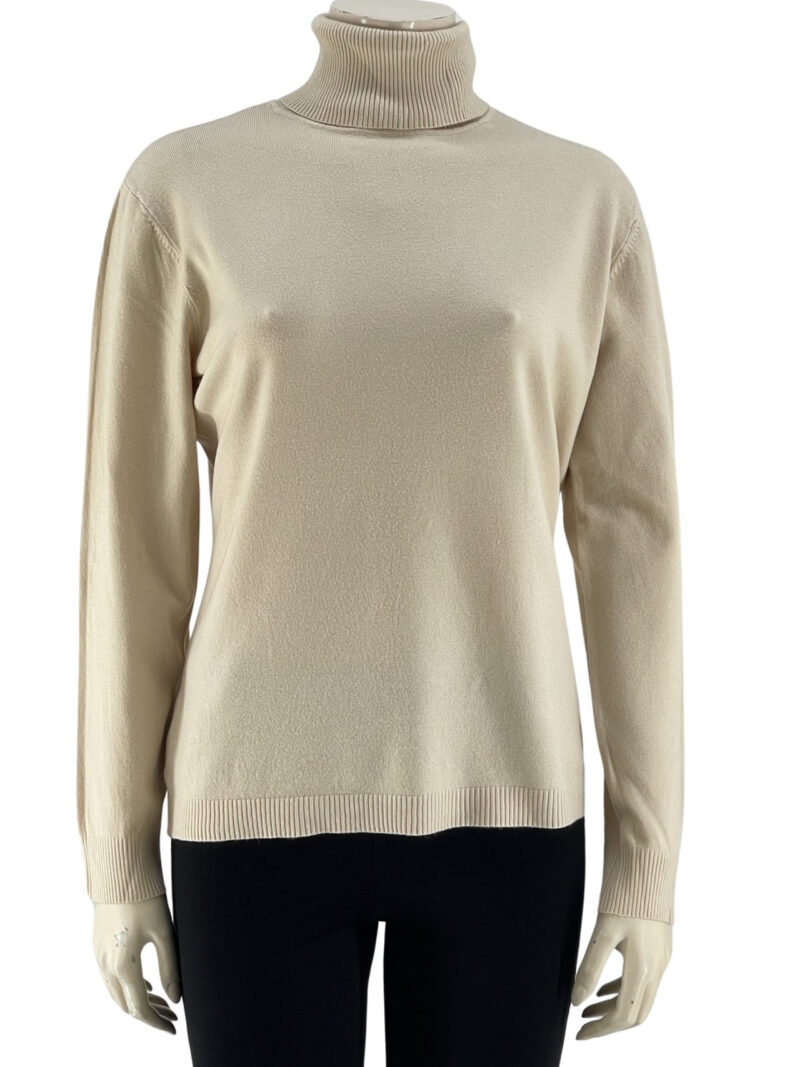 Μπλούζα πλεκτή ζιβάγκο μονόχρωμη κωδ. H181208 μπροστινή όψη- μπεζ