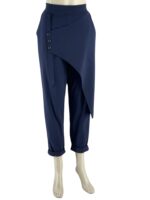 Παντελόνι ψηλόμεσο φάκελος με λάστιχο κωδ. 33439 πίσω όψη- μπλε