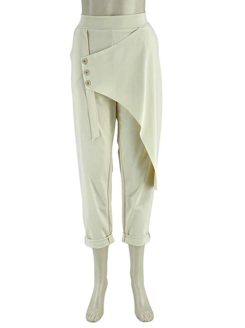 Παντελόνι ψηλόμεσο φάκελος με λάστιχο κωδ. 33439 μπροστινή όψη- πάγου