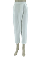 Παντελόνι υφασμάτινο με πιέτες και λάστιχο κωδ. 41940 μπροστινή όψη- λευκό