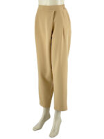 Παντελόνι υφασμάτινο με πιέτες και λάστιχο κωδ. 41940 πλαϊνή όψη- μπεζ