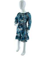 Φόρεμα φλοράλ σατέν με λάστιχο στη λαιμόκοψη