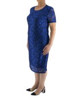 Φόρεμα δαντέλα με κοντό μανίκι-ρουά