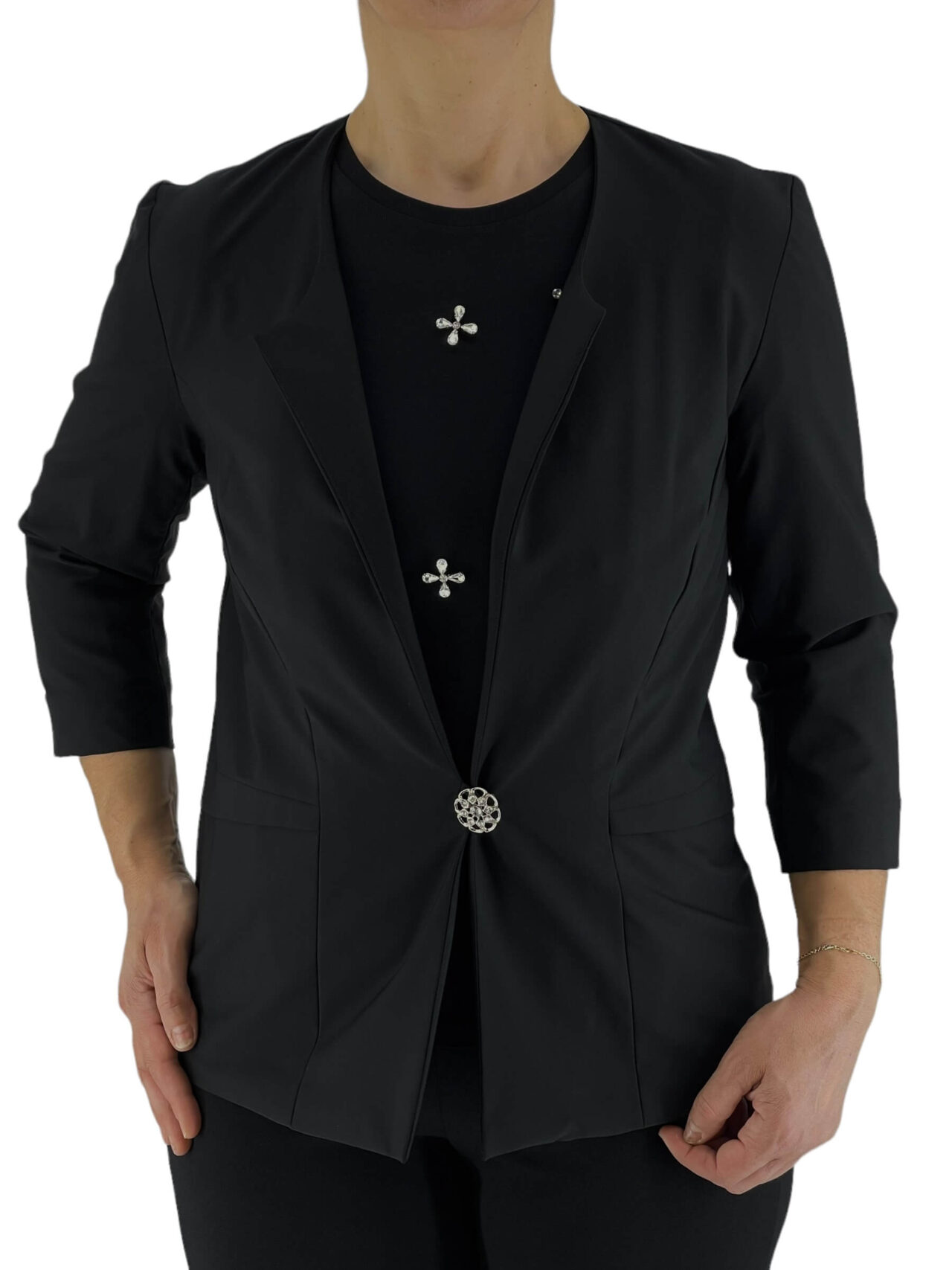 Σακάκι γυναικείο μονόκουμπο χωρίς πέτο γιακά